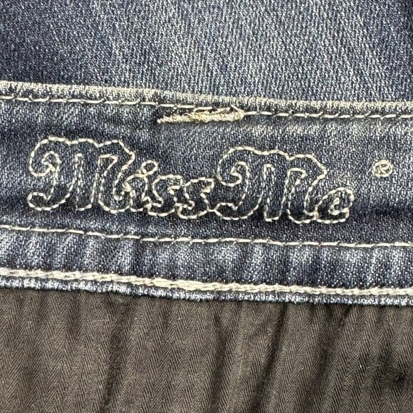 Miss Me Jeans Womens 30x32 Blue Skinny Flap Pockets Distressed Dark Wash Denim - Picture 5 of 14